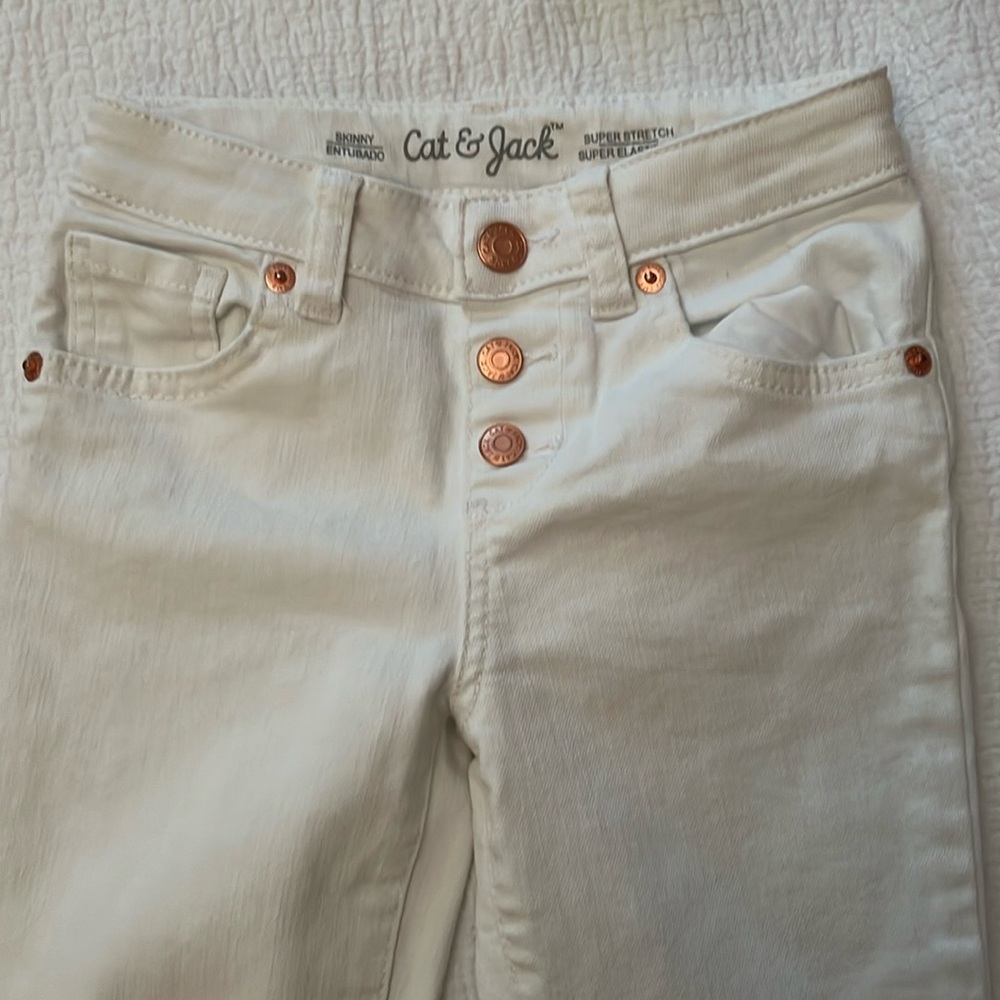 Cat and Jack Girls Skinny White Jeans 6 - Picture 1 of 2